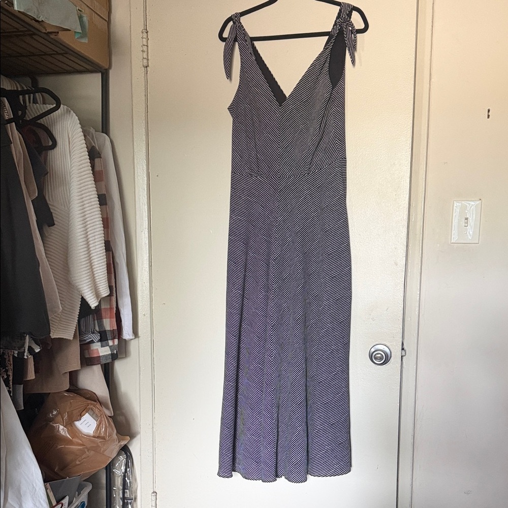 Betsey Johnson B/W Striped Maxi Dress
